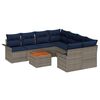 vidaXL Set Divano da Giardino con cuscino 9 pcs Grigio polyrattan