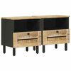vidaXL Comodino 2 pz Naturale 40 x 33 x 46 cm Legno di mango massello