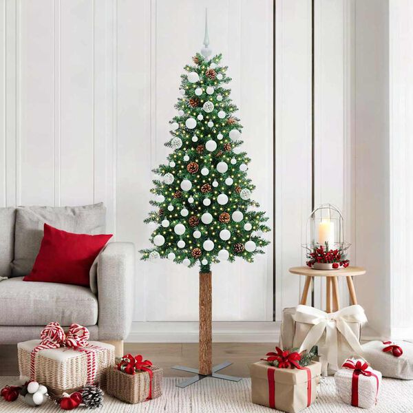 vidaXL Albero di Natale snodato con 300 LED con supporto Verde 180 cm