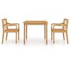 vidaXL Set da Pranzo per Giardino 3 pz Legno Massello di Teak