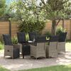vidaXL Set da Pranzo per Giardino con cuscino 7 pcs Grigio polyrattan