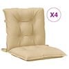 vidaXL Cuscini Sedia Schiena Bassa 4 pz Beige M&eacute;lange 100x50x7 Tessuto