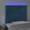 vidaXL Testiera a LED Blu Scuro 90x5x118/128 cm in Velluto