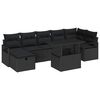 vidaXL Set Divano da Giardino 8 pz Nero polyrattan