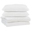 vidaXL Piumone con cuscino 3 pz Bianco Microfibra
