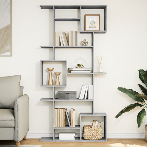 vidaXL Libreria Grigio Cemento 92x29x188 cm in Legno Multistrato