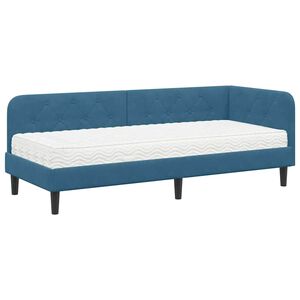 vidaXL Cornice del letto ad angolo Blu 80 x 200 cm Velluto