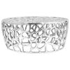 vidaXL Tavolino da Salotto in Alluminio Martellato 70x30 cm Argento