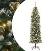 vidaXL Albero di Natale Artificiale Sottile Verde e Bianco 210 cm