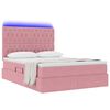 vidaXL Letto con contenitore e LED con led Rosa 140 x 190 cm Velluto