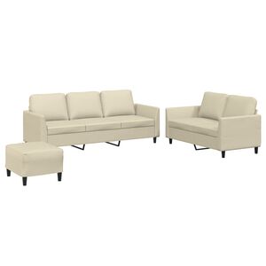 vidaXL Set di Divani 3 pz con Cuscini crema in Similpelle