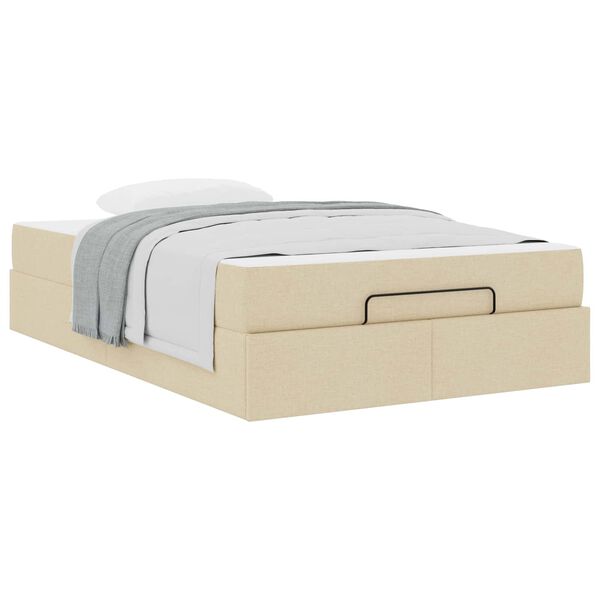 vidaXL Struttura letto con materasso con materasso 2 pcs Crema Tessuto