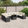 vidaXL Set Divani da Giardino 11 pz con Cuscini in Polyrattan Nero