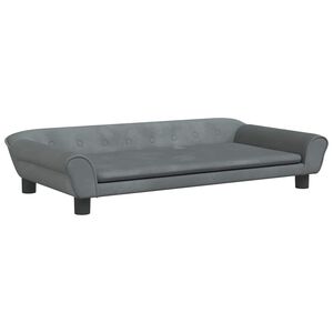 vidaXL Lettino per Cani Grigio Scuro 100x50x21 cm in Velluto