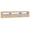 vidaXL Mobile Porta TV con Luci LED Rovere Sonoma 195x35x40 cm