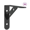 vidaXL Staffe per Mensola 4 pz 15x2,5x11,5 cm in Acciaio Inox Nero
