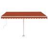 vidaXL Tenda Retrattile Automatica con Palo 400x300 cm Arancio Marrone