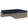 vidaXL Set Divani da Giardino 11 pz con Cuscini in Polyrattan Grigio