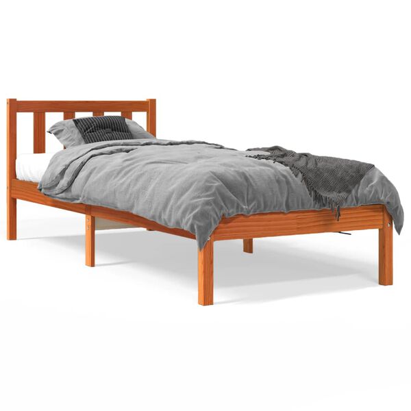 vidaXL Letto senza Materasso Marrone Cera 75x190 cm in Legno di Pino