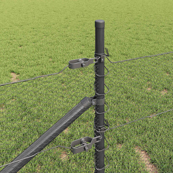 vidaXL Palo della recinzione Grigio 10 x 0,5 m (rete da 13 mm)