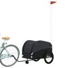 vidaXL Rimorchio da Bici Nero 45 kg in Ferro