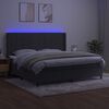 vidaXL Letto a Molle con Materasso e LED Grigio Scuro 200x200 cm