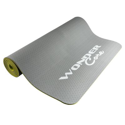 Wonder Core Tappetino da Yoga TPE 173x61x0,6 cm Grigio e Verde