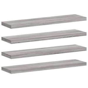 vidaXL Mensole Parete 4pz Grigio Sonoma 40x10x1,5cm Legno Multistrato