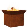 vidaXL Focolare Ruggine 50 x 50 x 40 cm acciaio corten