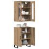 vidaXL Credenza 2 pcs rovere artigianale Legno multistrato