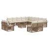 vidaXL Set Divano da Giardino 14 pcs Beige e Bianco Crema polyrattan