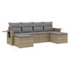 vidaXL Set Divano da Giardino 6 pz con Cuscini Beige in Polyrattan