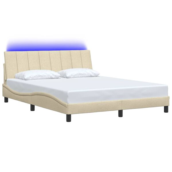 vidaXL Giroletto senza Materasso Hanko Crema 160x200 cm in Tessuto