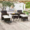vidaXL Set da Pranzo per Giardino 5 pz Polyrattan Vetro Temperato Nero