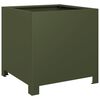 vidaXL Fioriera da Giardino Verde Oliva 40x40x40 cm in Acciaio