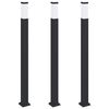 vidaXL Lampioni a palo 3 pz 110 cm Nero IP44