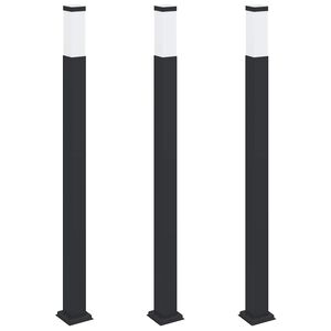 vidaXL Lampioni a palo 3 pz 110 cm Nero IP44