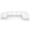 vidaXL Set Divani da Giardino 9 pz Bianco in Legno Massello di Pino
