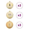 vidaXL Set di Palle di Natale 9 pcs Oro Plastica
