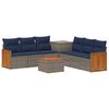 vidaXL Set di divani 8 pz Grigio e Blu Navy Rattan sintetico e Acciaio