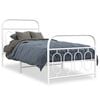 vidaXL Giroletto con Testiera e Pediera Metallo Bianco 90x200 cm