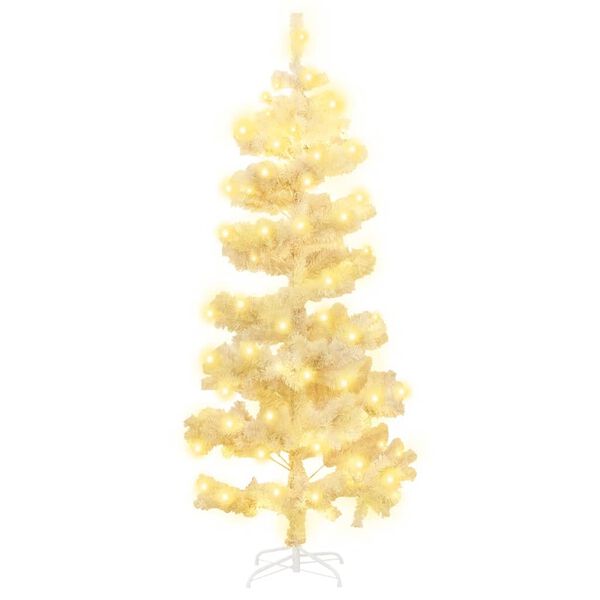vidaXL Albero di Natale Preilluminato con Vaso Bianco 150 cm in PVC
