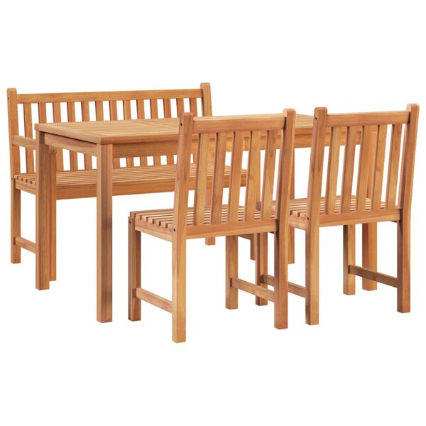 vidaXL Set da Pranzo per Giardino 4 pz in Legno Massello di Teak
