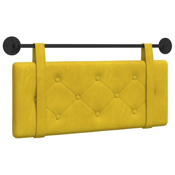 vidaXL Testata appesa Giallo 110 x 55 x 5 cm Velluto
