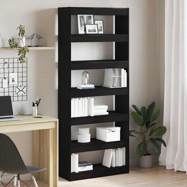 vidaXL Armadio per Libri Nero 80 x 30 x 198 cm Legno multistrato