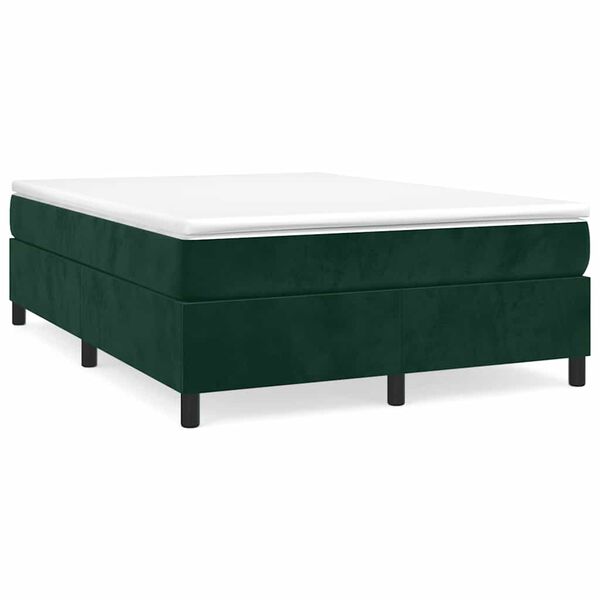 vidaXL Struttura Letto a Rete a Molle Verde Scuro 140x200 cm in Velluto