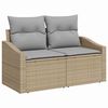 vidaXL Set Divano da Giardino con cuscino 7 pcs Beige polyrattan