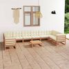 vidaXL Set Salotto Giardino e Cuscini 11 pz Legno Massello Pino Ambra