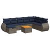 vidaXL Set Divano da Giardino 9 pz con Cuscini Grigio in Polyrattan
