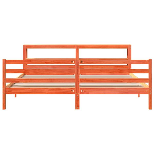 vidaXL Letto senza Materasso Marrone Cera 200x200 cm in Legno di Pino